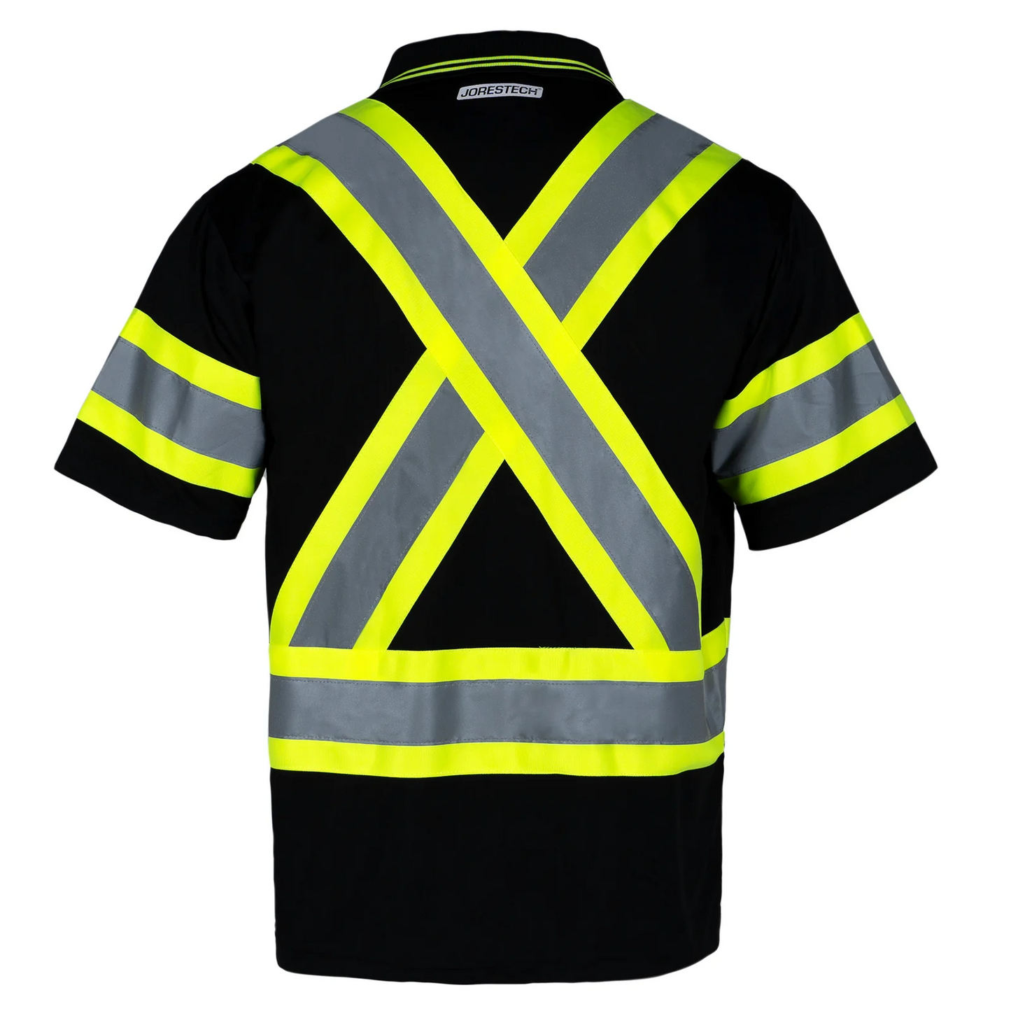 Two-Toned High-Visibility Reflective Work Polo Shirt: X-Back Design and ANSI Compliant