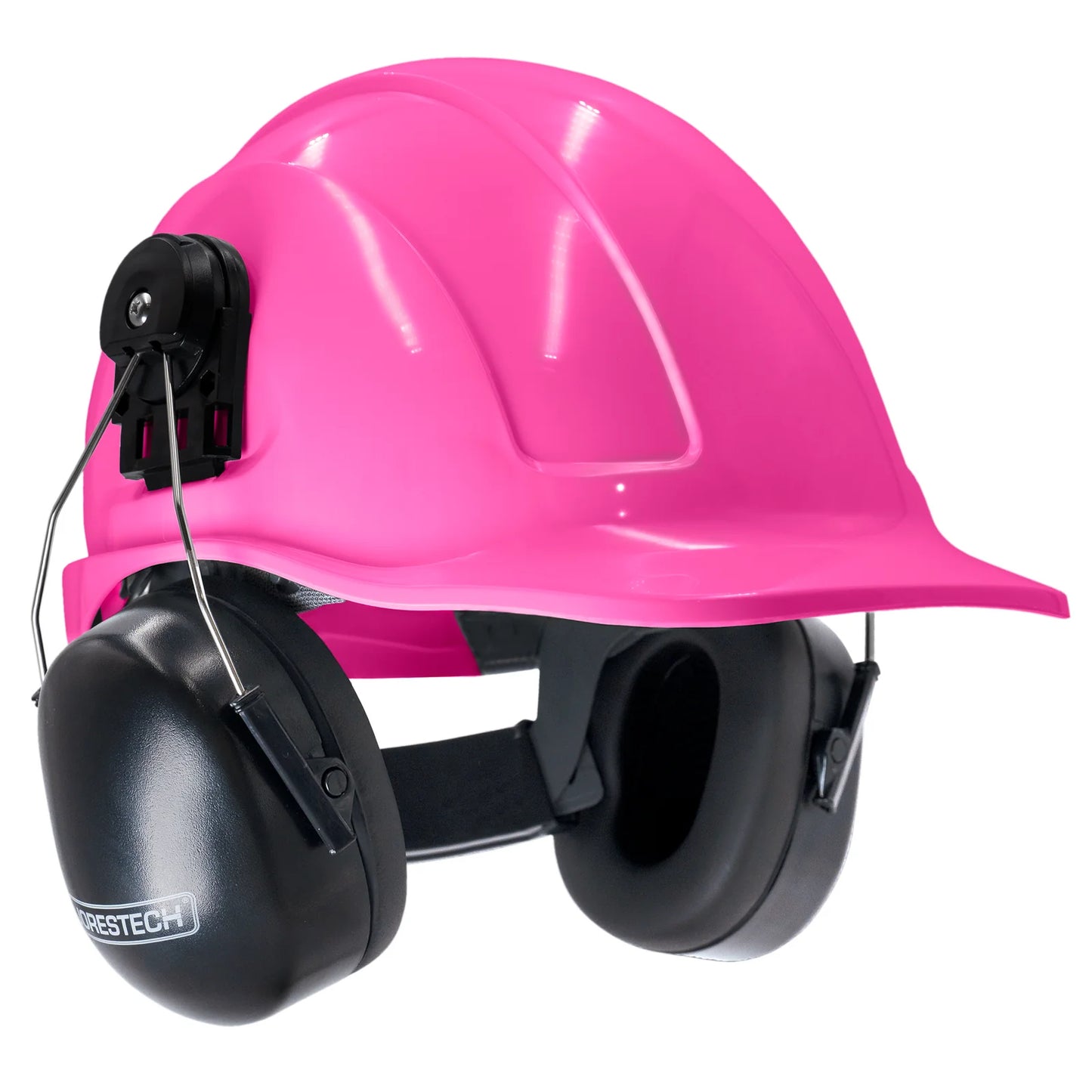 Cap-Style Hard Hat Kit with Mountable Black Earmuffs – Full Head and Hearing Protection, ANSI Certified