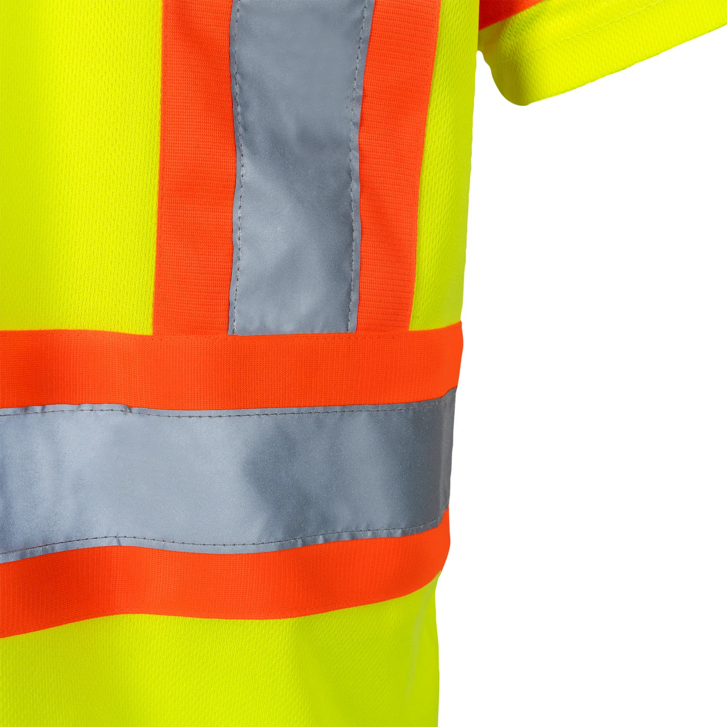 Two-Toned High-Visibility Reflective Work Polo Shirt: X-Back Design and ANSI Compliant