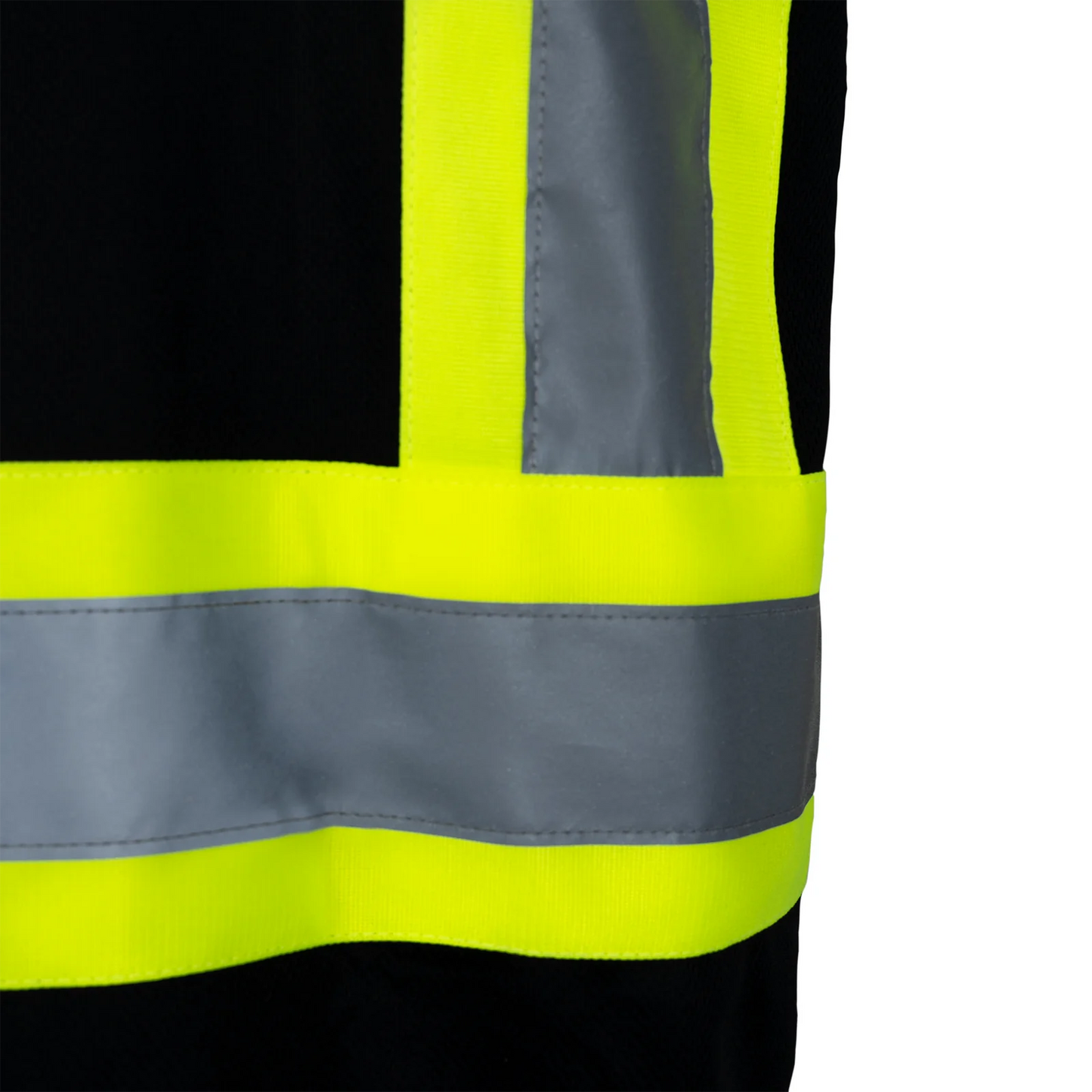 Two-Toned High-Visibility Reflective Work Polo Shirt: X-Back Design and ANSI Compliant