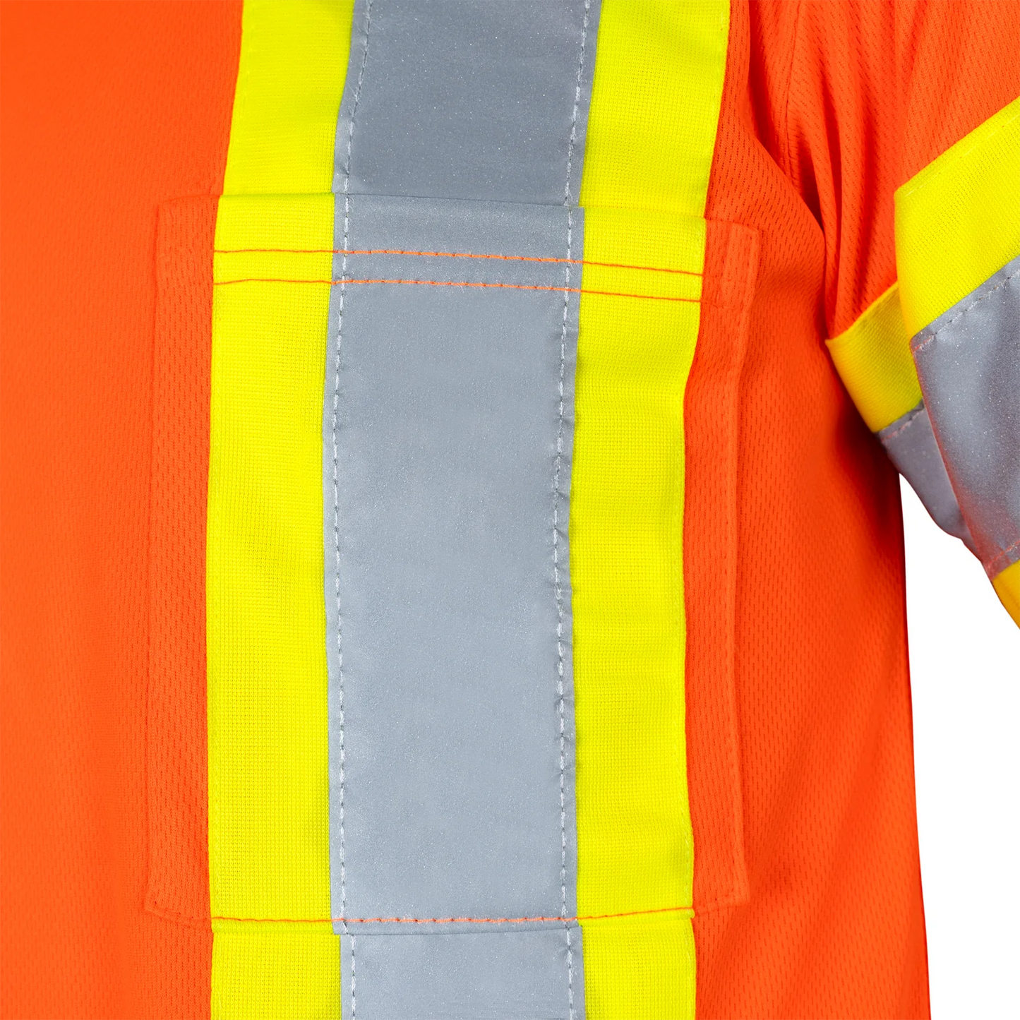 High-Visibility Reflective Safety Shirt – ANSI/ISEA Compliant, Two-Tone Reflective, and Breathable (5-Pack)