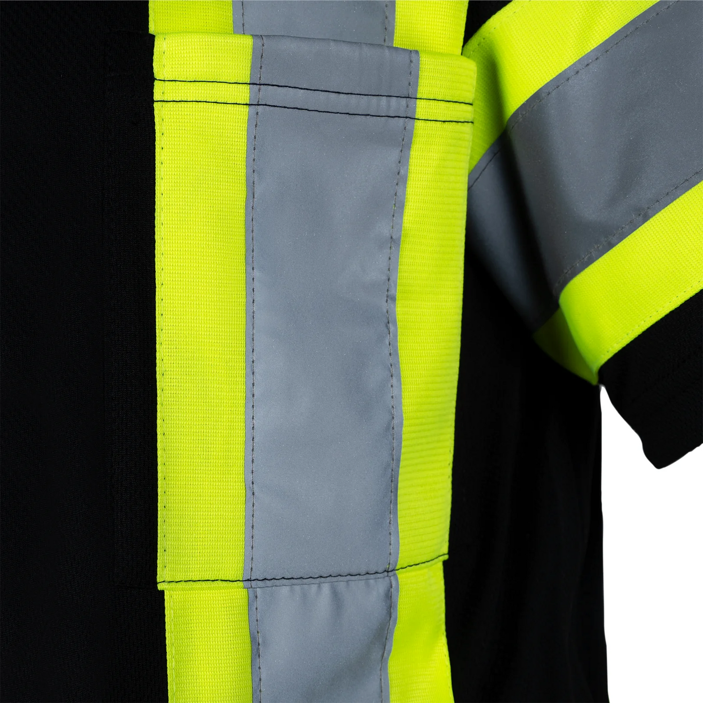Two-Toned High-Visibility Reflective Work Polo Shirt: X-Back Design and ANSI Compliant