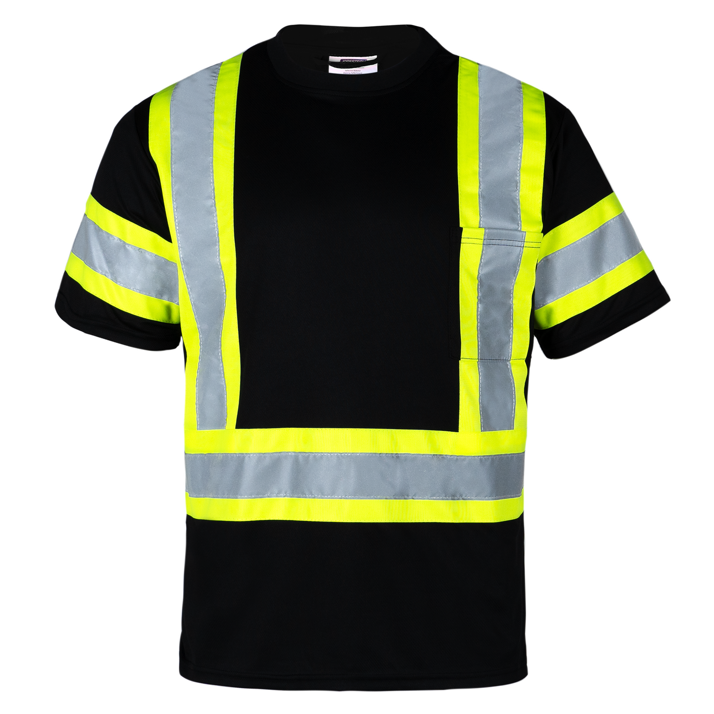 High-Visibility Reflective Safety Shirt – ANSI/ISEA Compliant, Two-Tone Reflective, and Breathable (5-Pack)