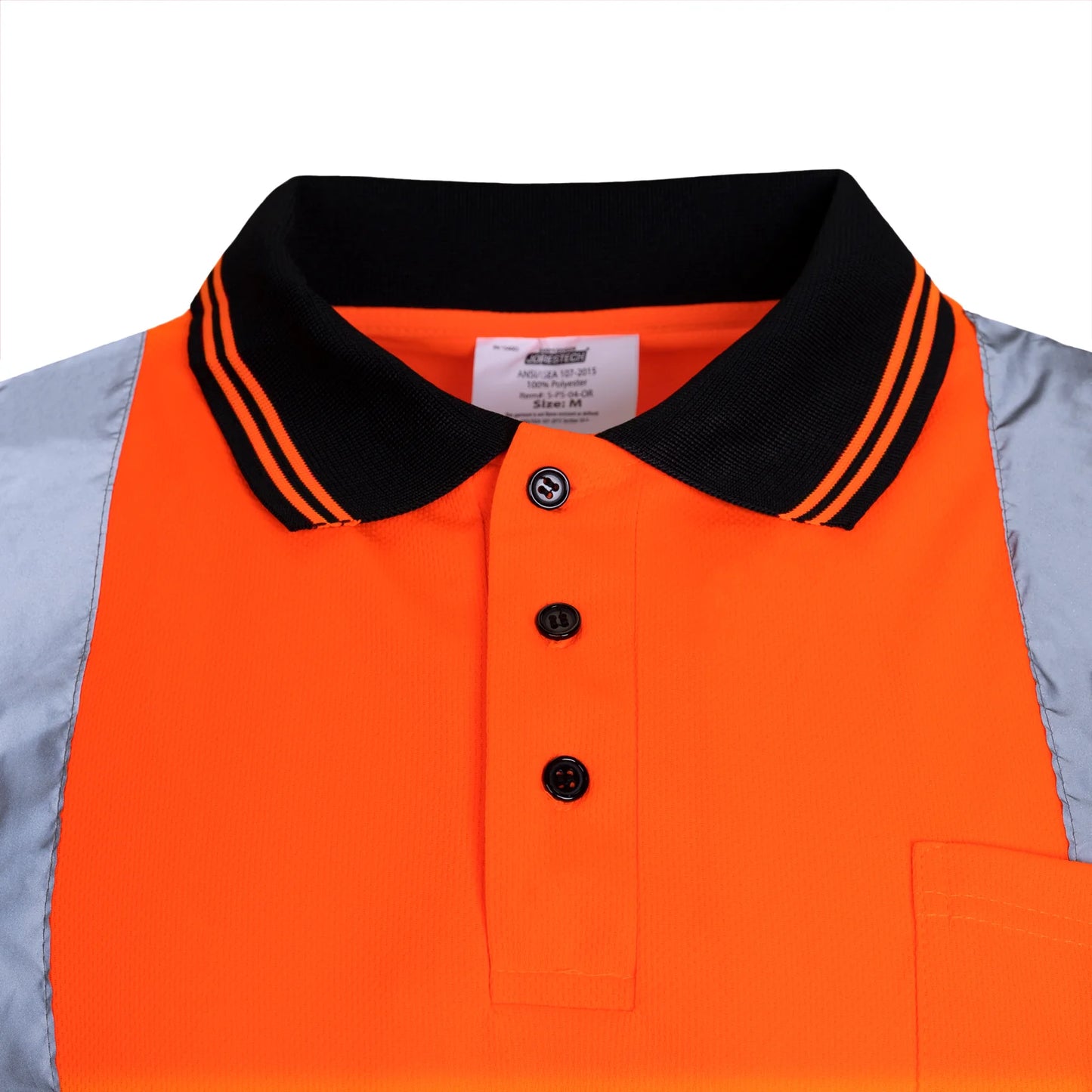 High-Vis Reflective Long-Sleeve Safety Polo Shirt – ANSI Compliant, Breathable,