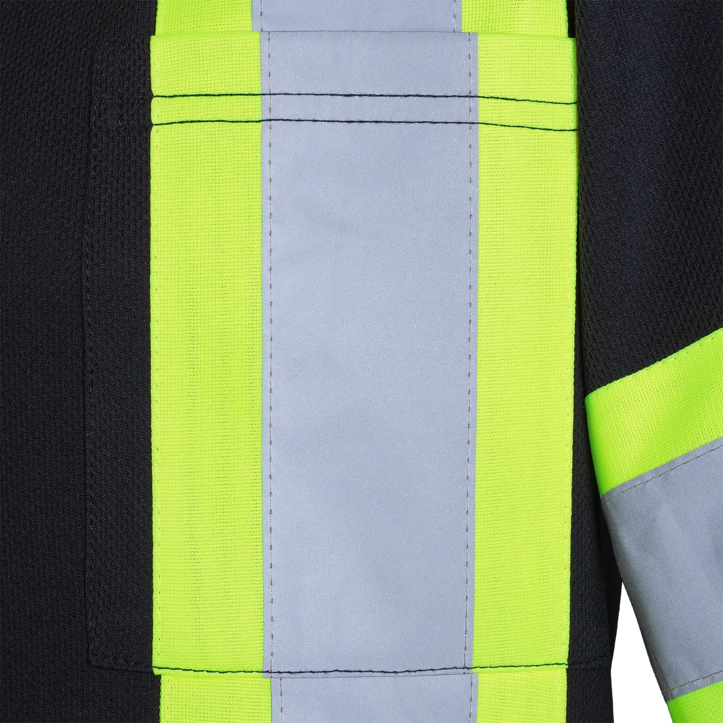 High-Visibility Two-Tone Reflective Long-Sleeve Polo Shirt