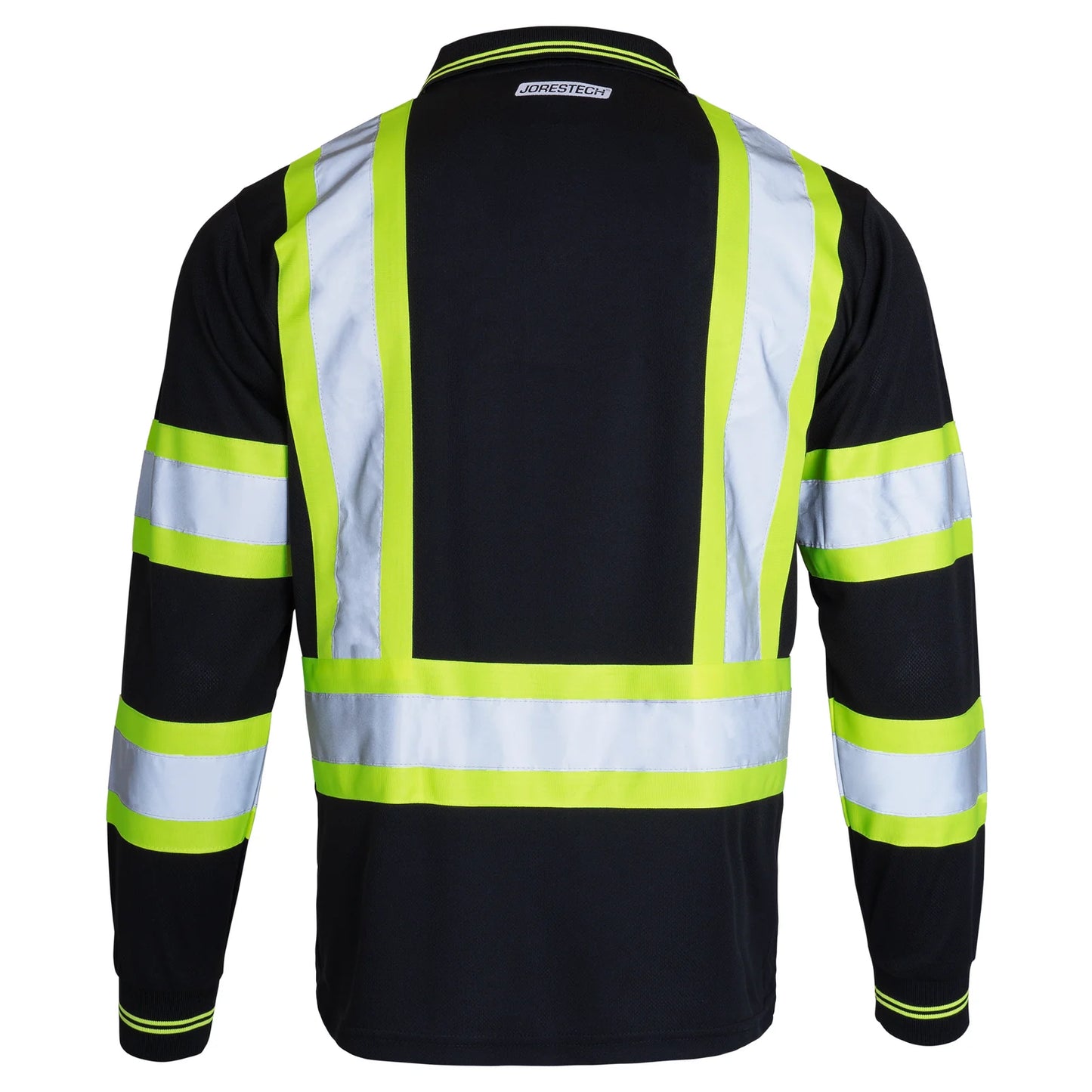 High-Visibility Two-Tone Reflective Long-Sleeve Polo Shirt