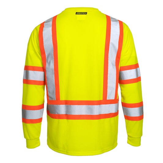 ANSI Compliant High-Visibility Long-Sleeve Safety Shirt – Reflective, Breathable & Built for All-Day Comfort