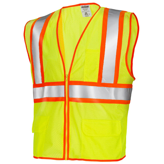 Customizable Yellow High-Visibility Safety Vest – ANSI Class 2, Durable & Reflective