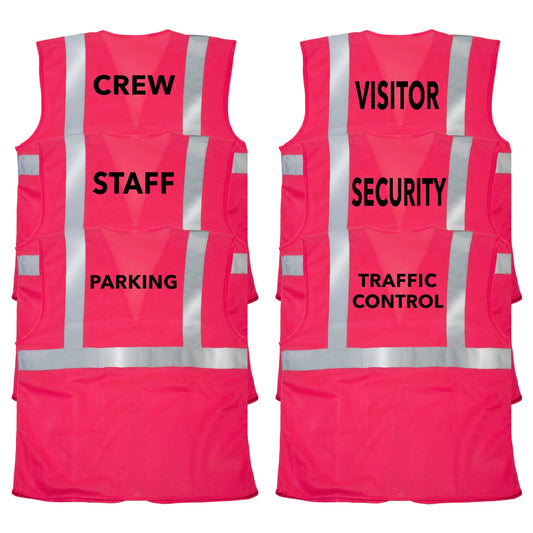 Customizable Pink High-Visibility Safety Vest – ANSI Certified, Reflective & Lightweight