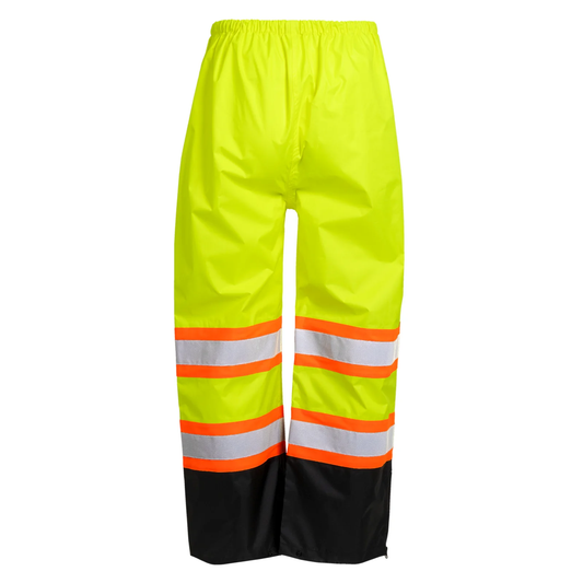 High-Visibility Two-Tone Waterproof Safety Pants – ANSI Class E, Wind & Rain Resistant