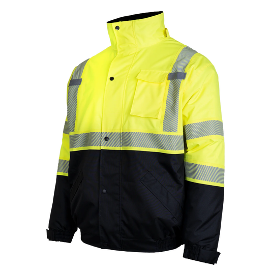 ANSI Class 3 High-Visibility Safety Jacket – Fleece-Lined, Waterproof & Reflective