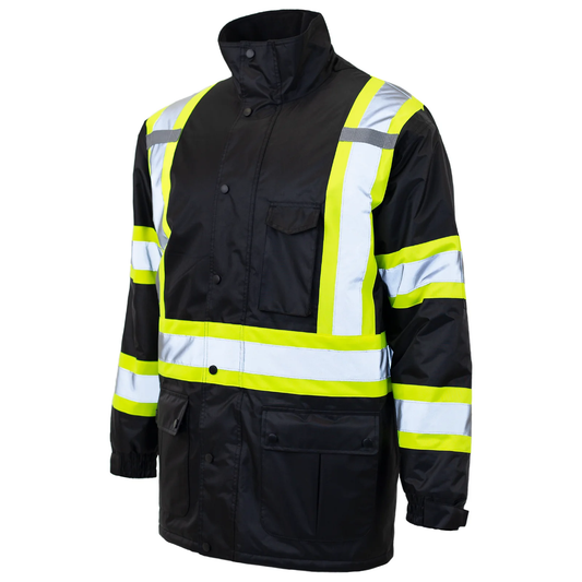 ANSI Class 3 High-Visibility Insulated Safety Jacket – Waterproof & Reflective