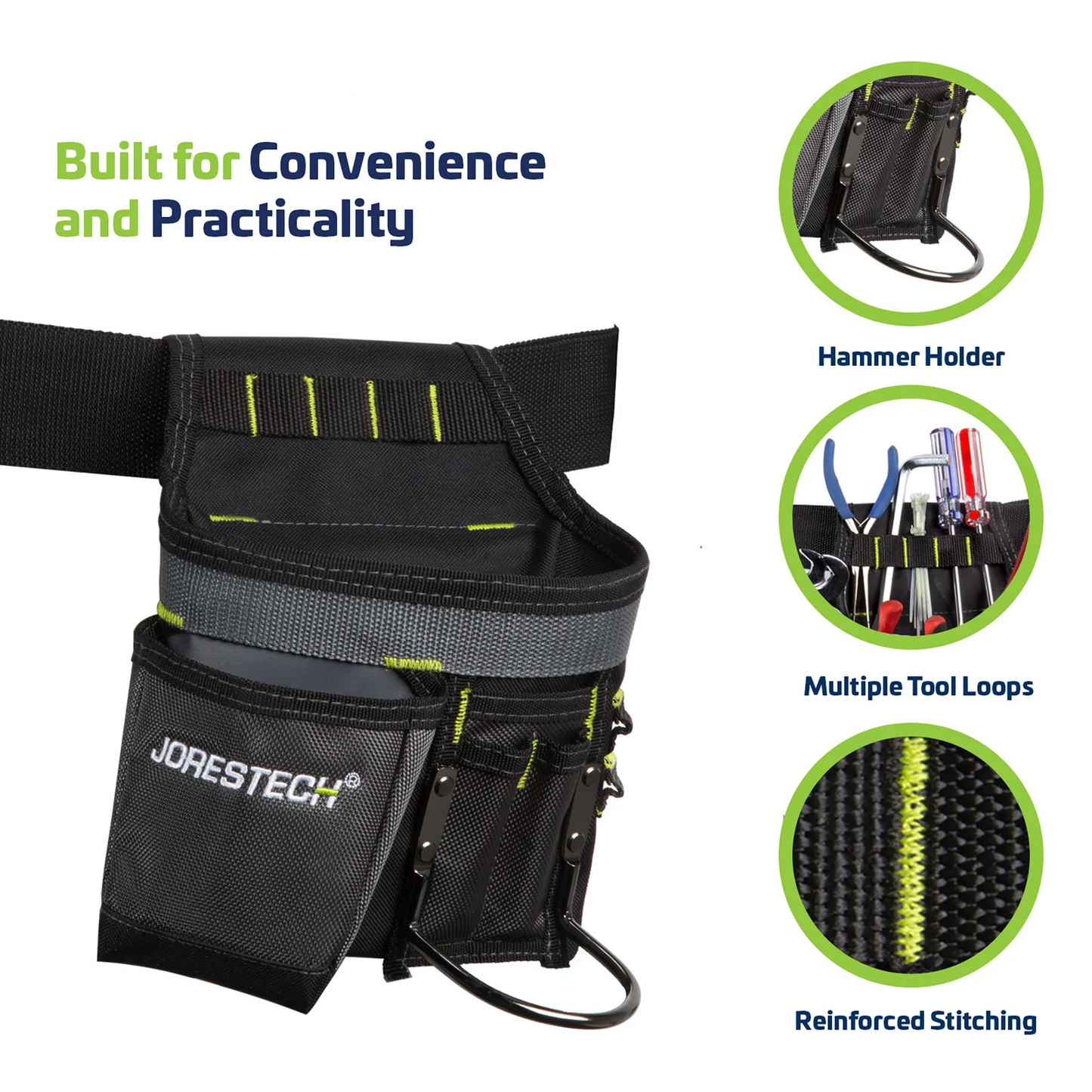 Heavy-Duty Tool Belt with Adjustable Strap – Multi-Pocket Tool Pouch for Organized Storage