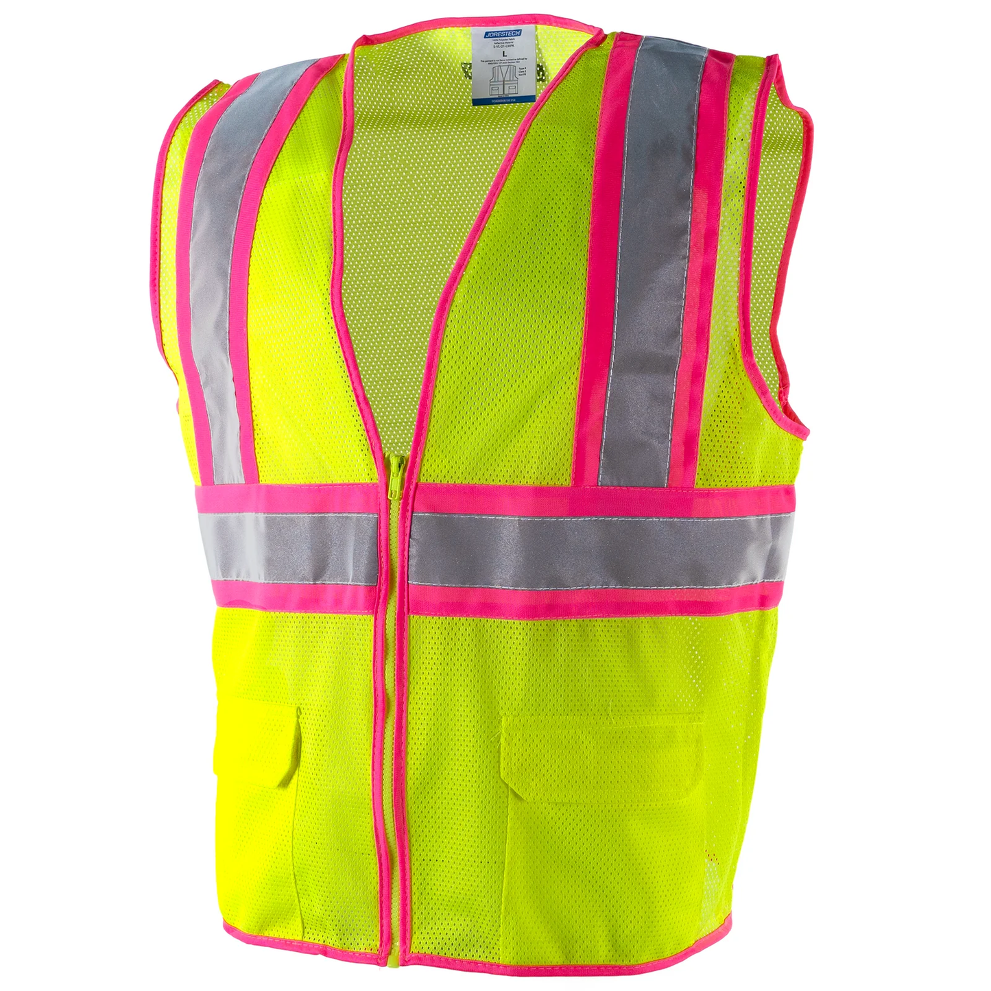High-Visibility Yellow & Pink Safety Vest – ANSI Class 2, Reflective & Customizable