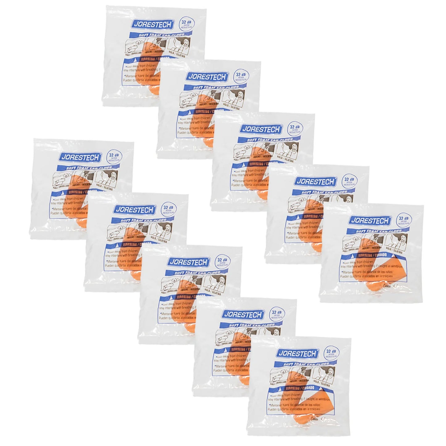 Pair Foam Earplugs – ANSI-Certified, High NRR 32dB Noise Protection
