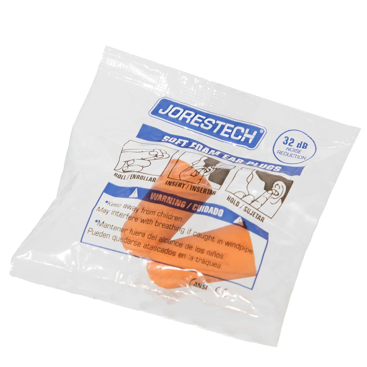 Pair Foam Earplugs – ANSI-Certified, High NRR 32dB Noise Protection
