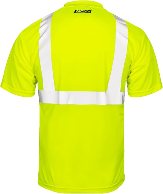 High-Visibility Safety Shirt: Lightweight, Breathable, and ANSI Compliant for Day and Night Protection (5-PACK)