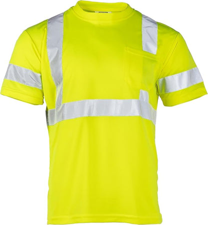 High-Visibility Class 3 Safety Shirt – ANSI/ISEA 107-2020 Compliant, Breathable, and Customizable (5-Pack)