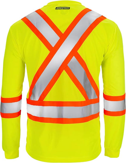 High-Visibility Safety Shirt: Lightweight, Breathable, and ANSI Compliant for Day and Night Protection (5-PACK)