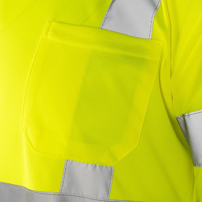 High-Visibility Class 3 Safety Shirt – ANSI/ISEA 107-2020 Compliant, Breathable, and Customizable (5-Pack)