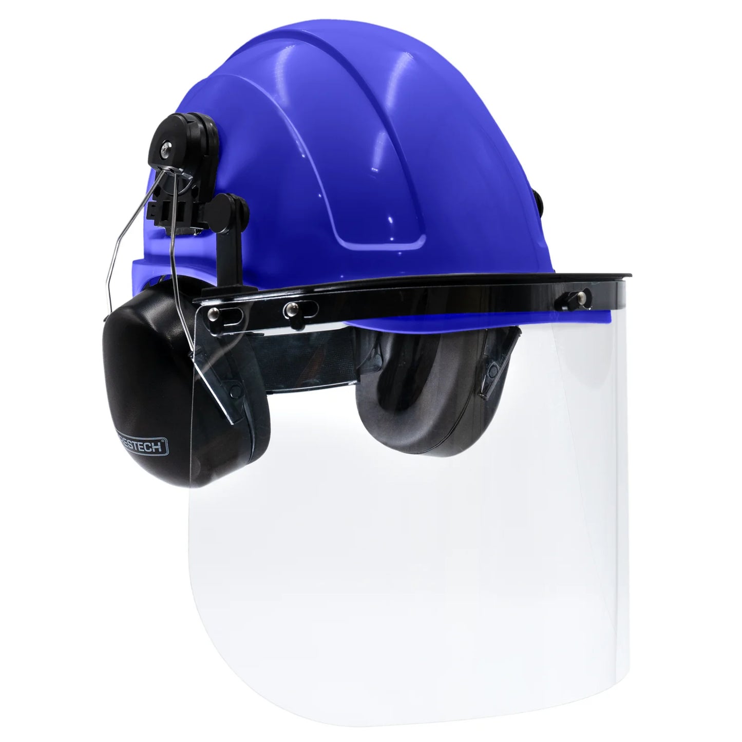 Hard Hat Safety Combo – Cap-Style Hard Hat with Clear Face Shield and Black Earmuffs