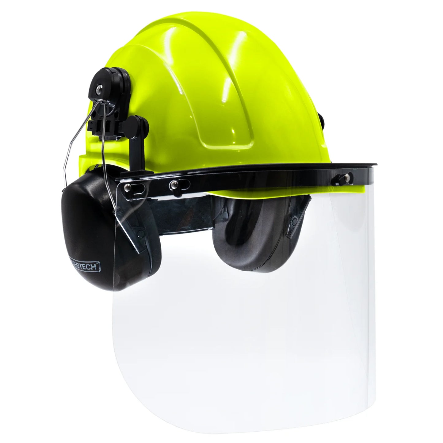 Hard Hat Safety Combo – Cap-Style Hard Hat with Clear Face Shield and Black Earmuffs