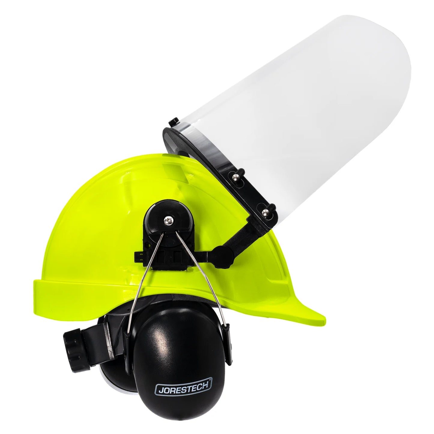 Hard Hat Safety Combo – Cap-Style Hard Hat with Clear Face Shield and Black Earmuffs