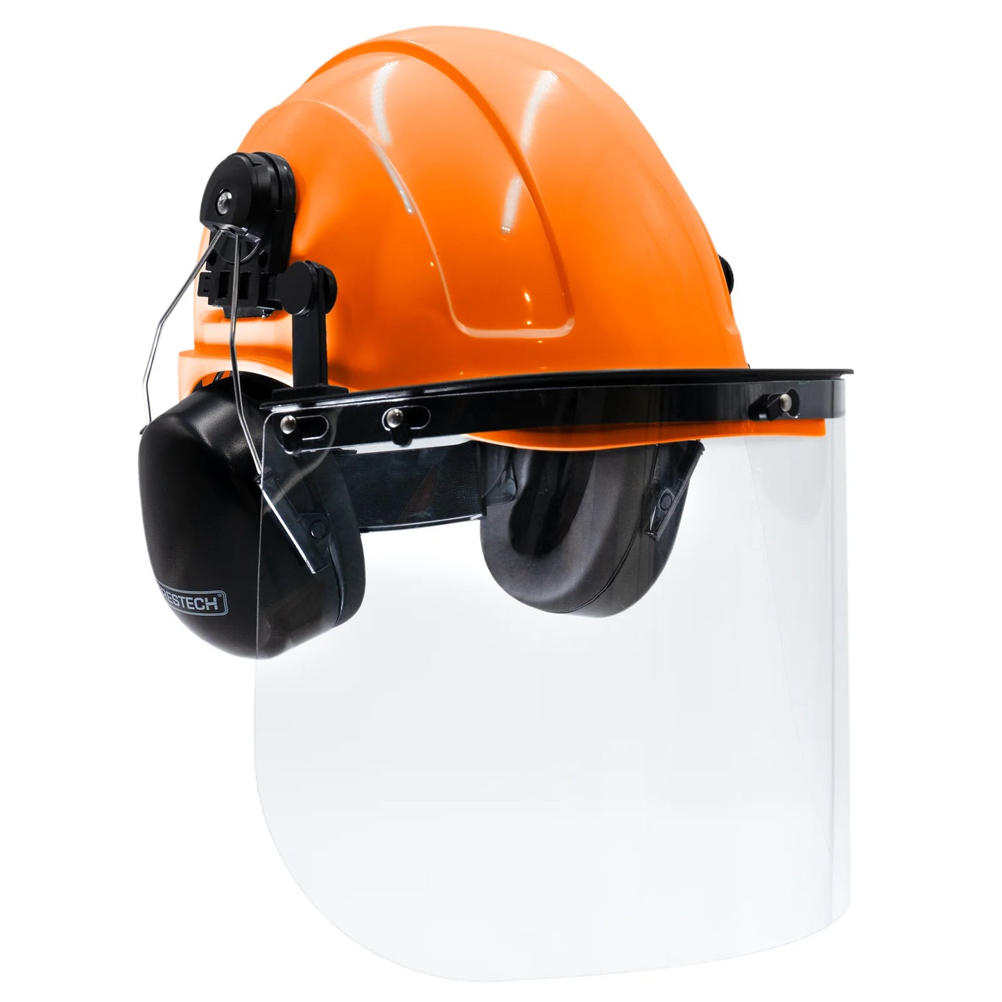 Hard Hat Safety Combo – Cap-Style Hard Hat with Clear Face Shield and Black Earmuffs