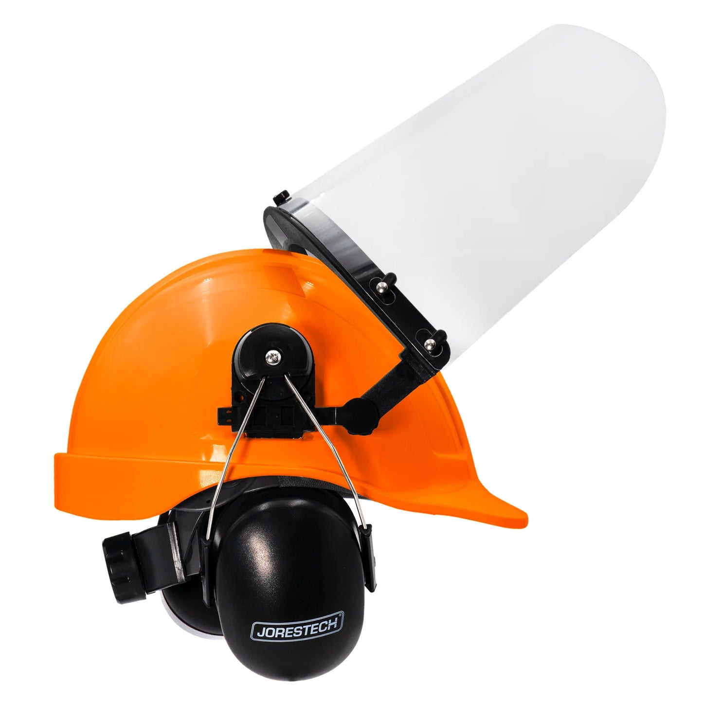 Hard Hat Safety Combo – Cap-Style Hard Hat with Clear Face Shield and Black Earmuffs