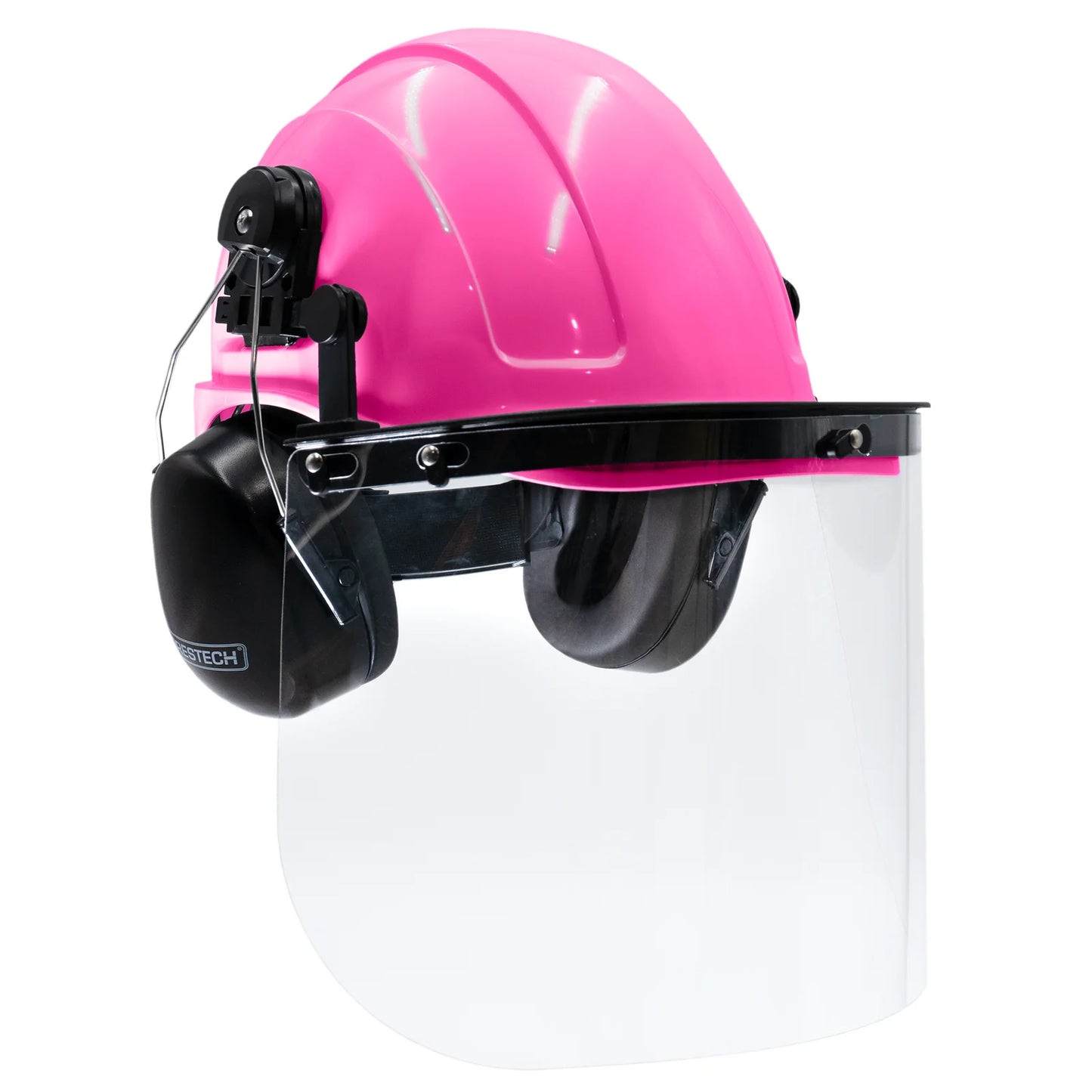 Hard Hat Safety Combo – Cap-Style Hard Hat with Clear Face Shield and Black Earmuffs