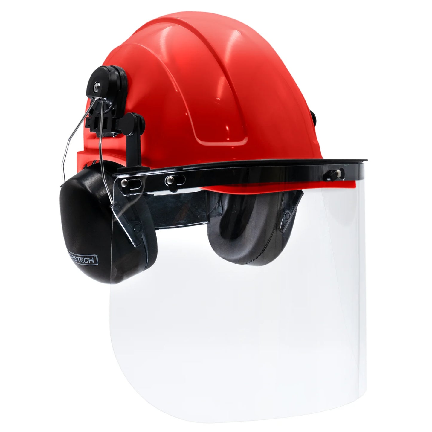 Hard Hat Safety Combo – Cap-Style Hard Hat with Clear Face Shield and Black Earmuffs