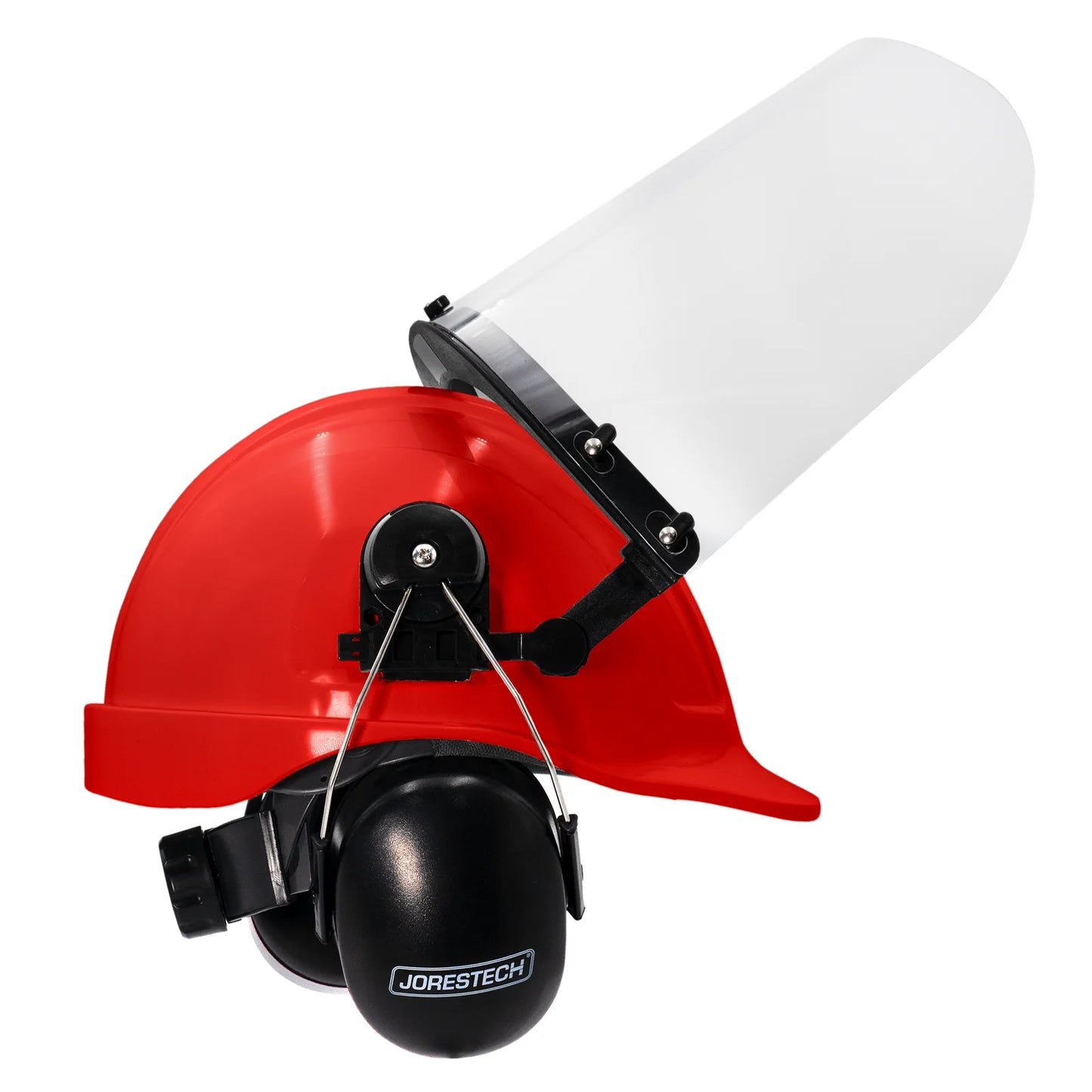 Hard Hat Safety Combo – Cap-Style Hard Hat with Clear Face Shield and Black Earmuffs