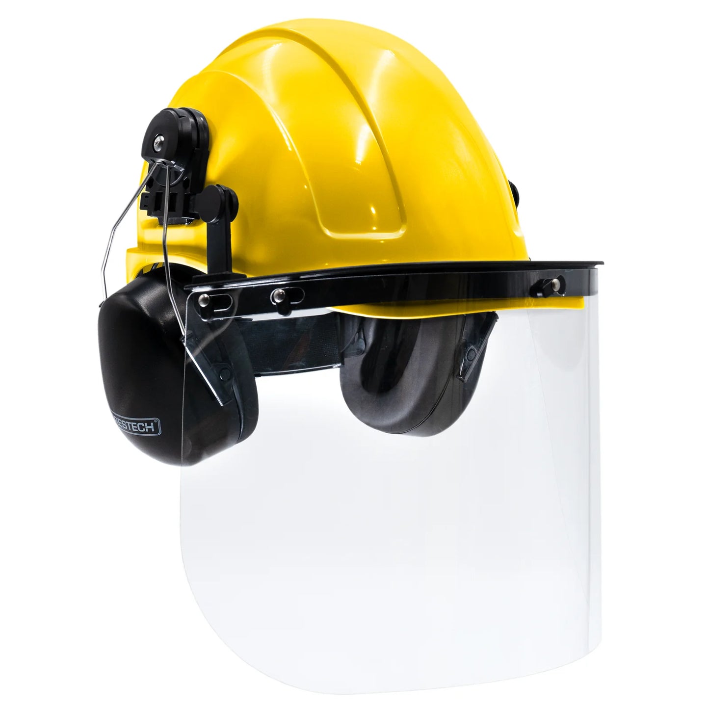 Hard Hat Safety Combo – Cap-Style Hard Hat with Clear Face Shield and Black Earmuffs