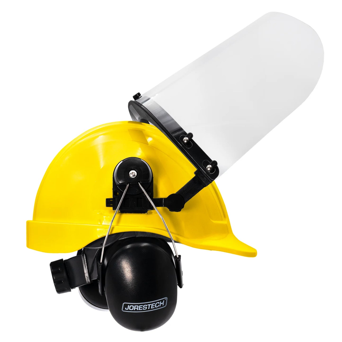 Hard Hat Safety Combo – Cap-Style Hard Hat with Clear Face Shield and Black Earmuffs