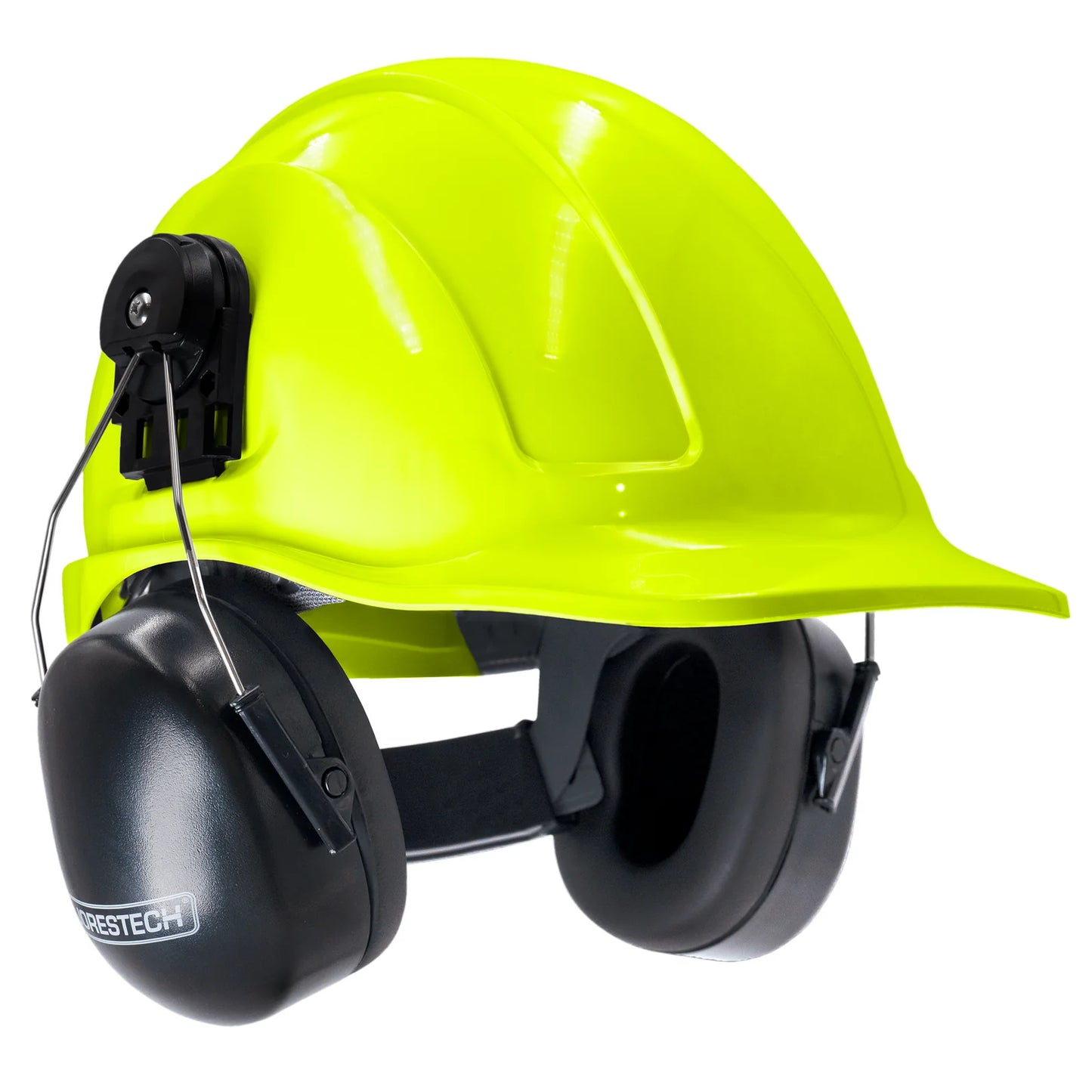 Cap-Style Hard Hat Kit with Mountable Black Earmuffs – Full Head and Hearing Protection, ANSI Certified