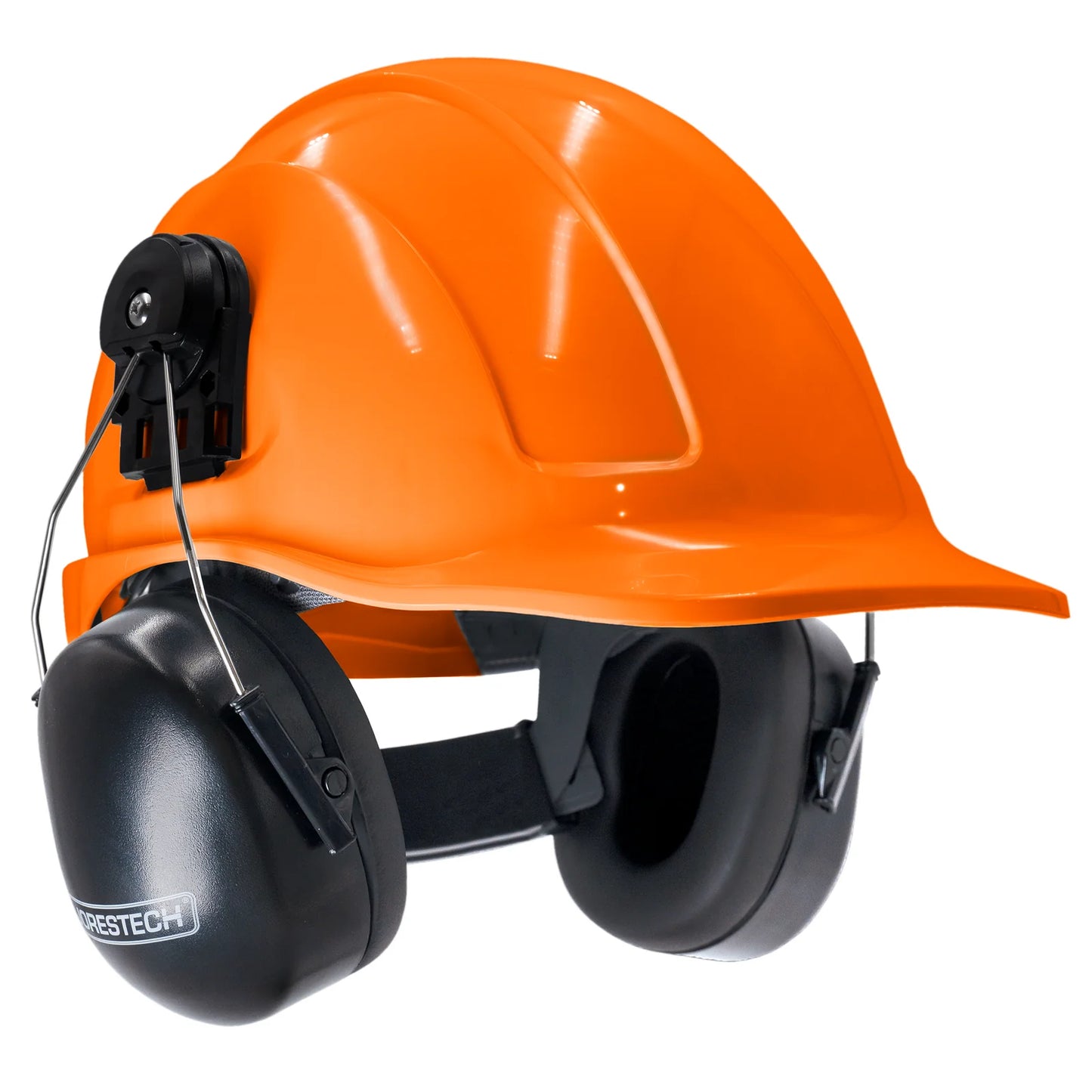 Cap-Style Hard Hat Kit with Mountable Black Earmuffs – Full Head and Hearing Protection, ANSI Certified