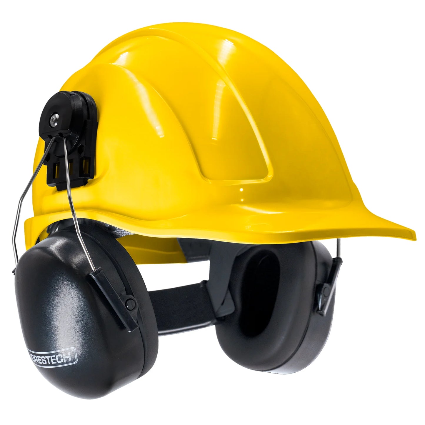 Cap-Style Hard Hat Kit with Mountable Black Earmuffs – Full Head and Hearing Protection, ANSI Certified