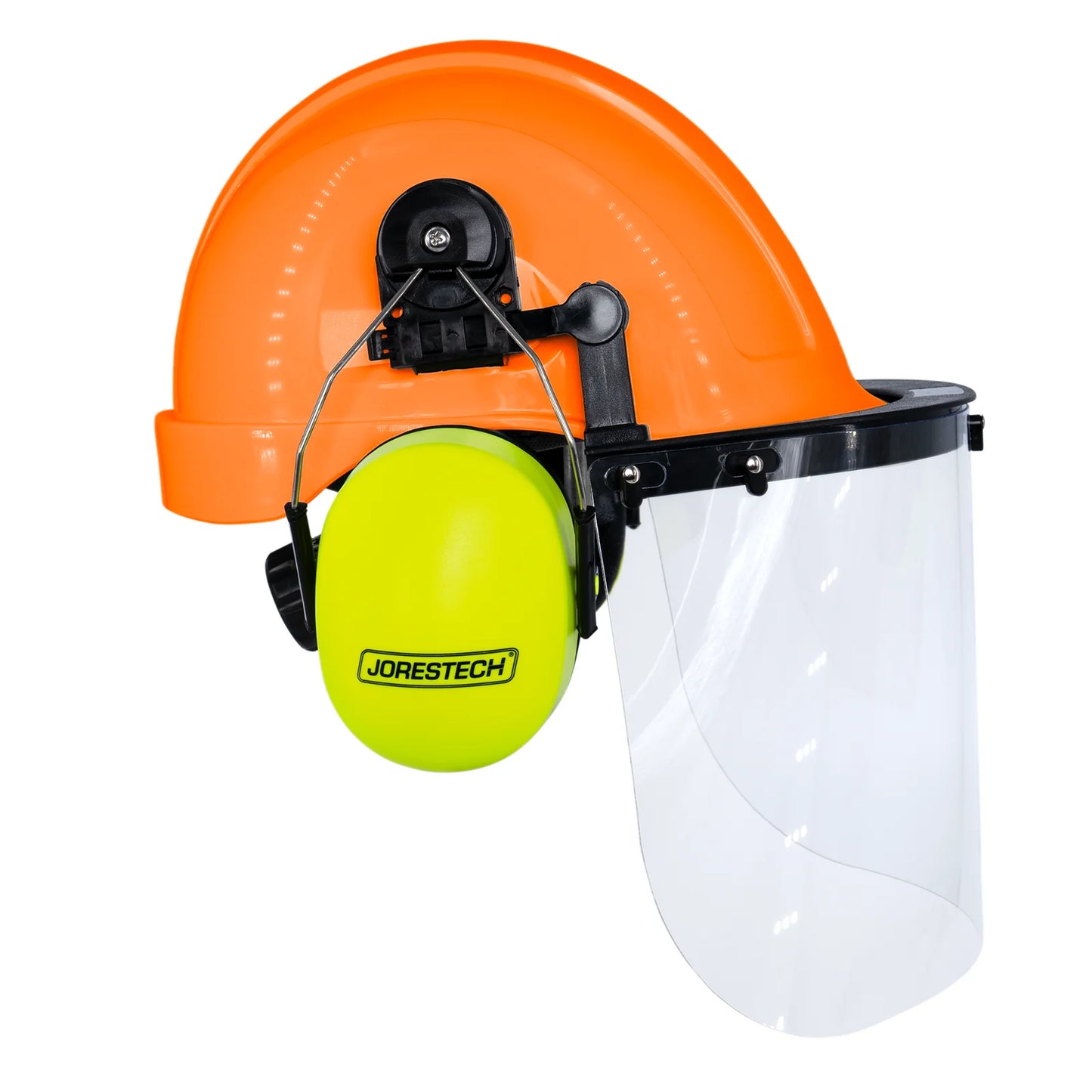 Hard Hat Safety Combo – Cap-Style Hard Hat with Clear Face Shield and Lime Earmuffs