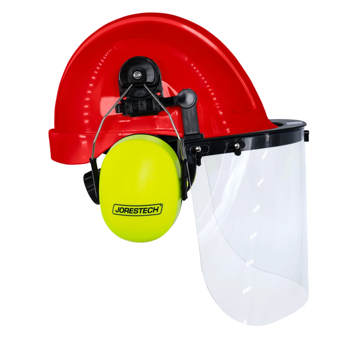 Hard Hat Safety Combo – Cap-Style Hard Hat with Clear Face Shield and Lime Earmuffs