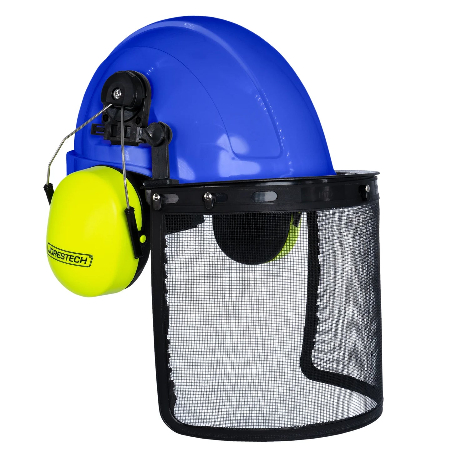All-in-One Safety Combo – Hard Hat with Face Shield and Lime Earmuffs for Full Protection