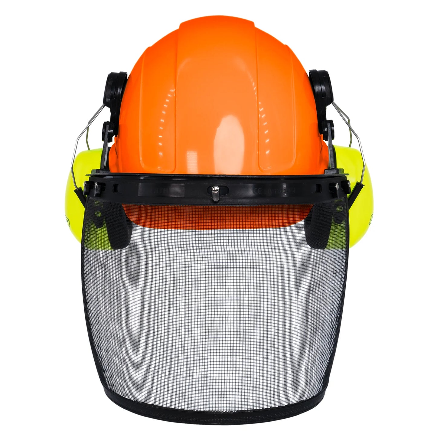 All-in-One Safety Combo – Hard Hat with Face Shield and Lime Earmuffs for Full Protection