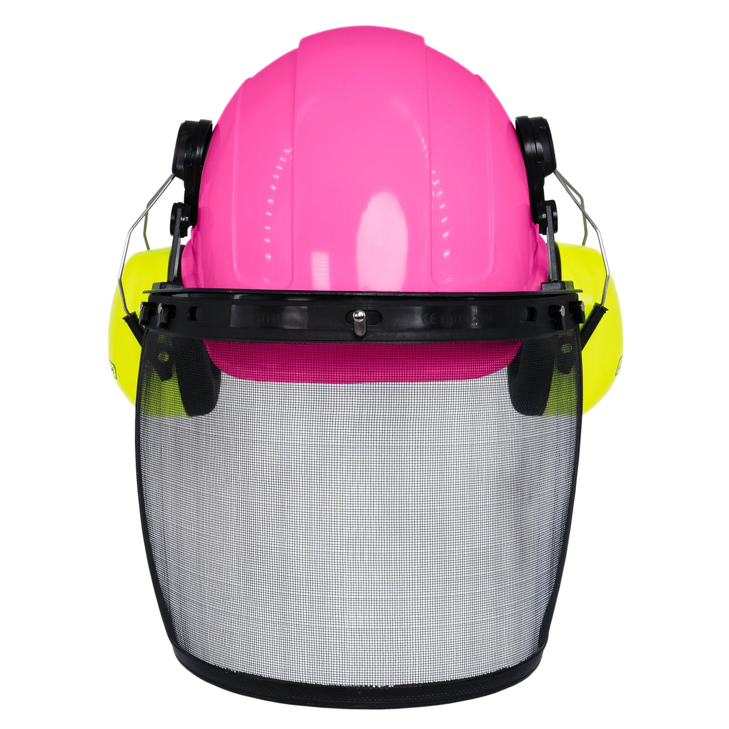 All-in-One Safety Combo – Hard Hat with Face Shield and Lime Earmuffs for Full Protection