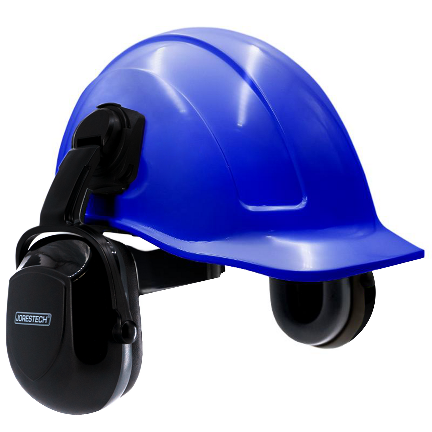 Cap-Style Hard Hat with Black Earmuffs– ANSI-Certified Head & Hearing Protection with Adjustable Fit