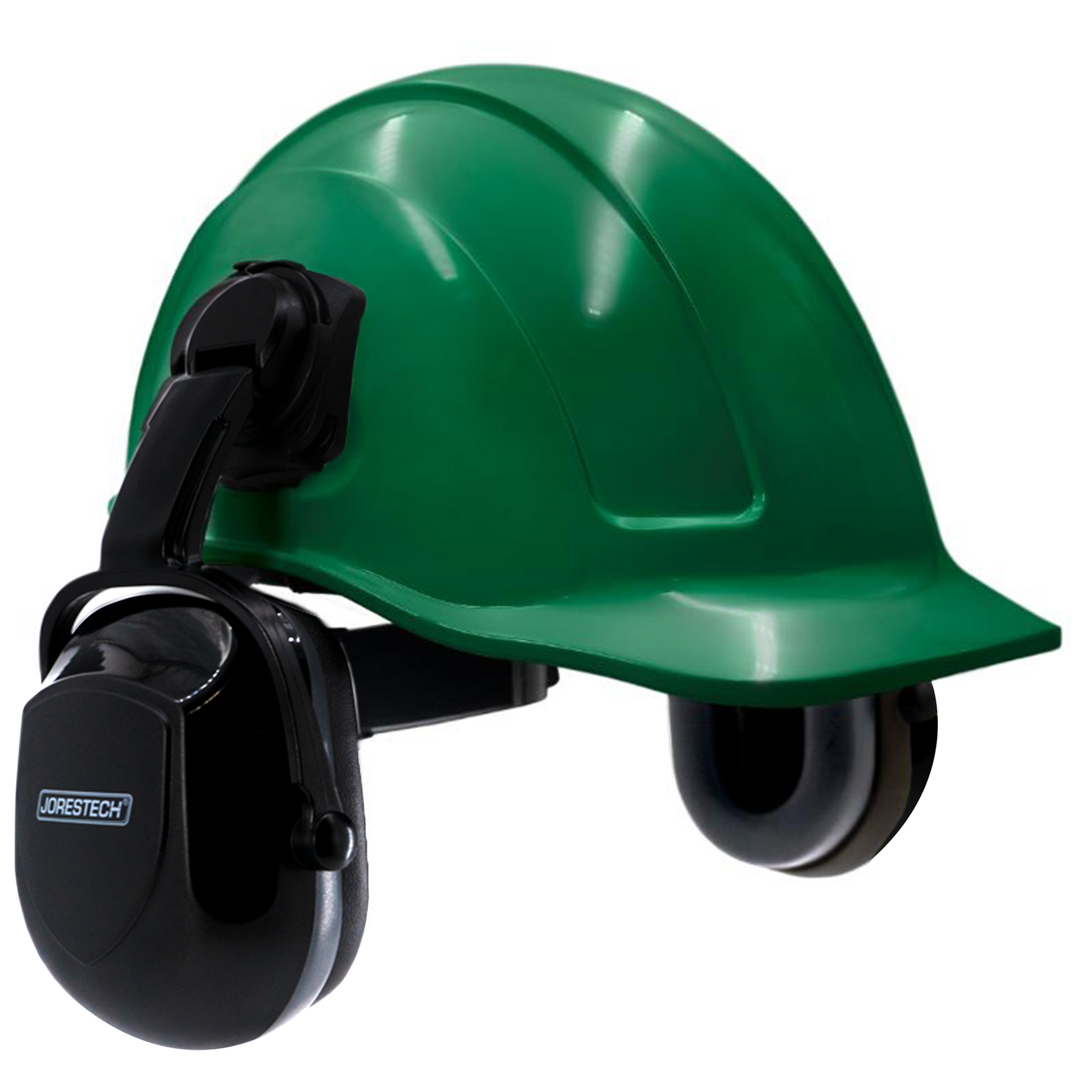 Cap-Style Hard Hat with Black Earmuffs– ANSI-Certified Head & Hearing Protection with Adjustable Fit