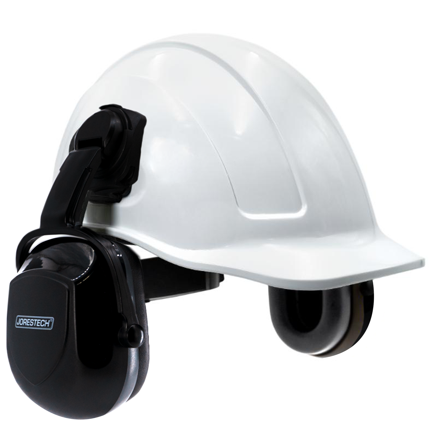 Cap-Style Hard Hat with Black Earmuffs– ANSI-Certified Head & Hearing Protection with Adjustable Fit