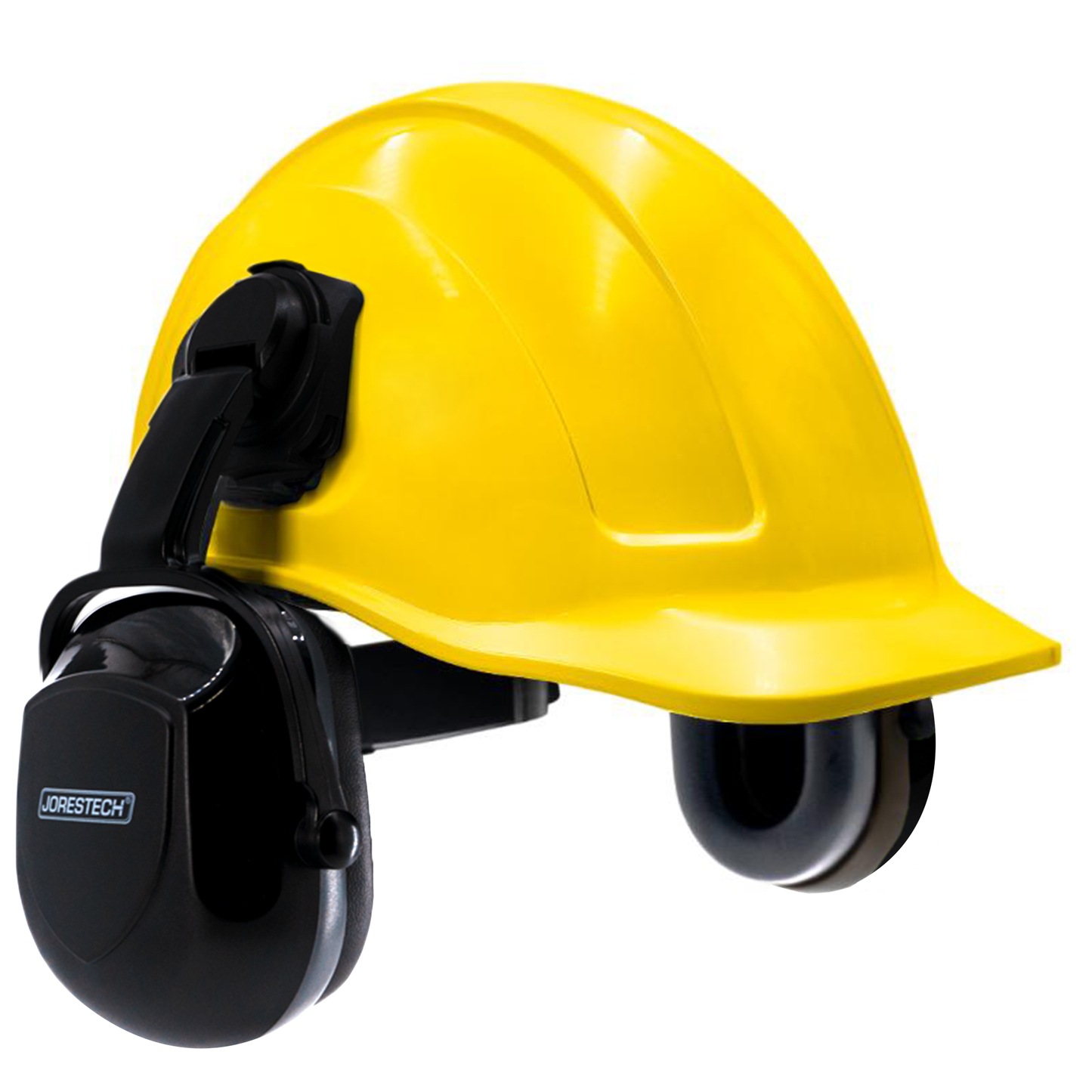 Cap-Style Hard Hat with Black Earmuffs– ANSI-Certified Head & Hearing Protection with Adjustable Fit