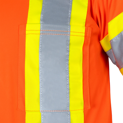 High-Visibility Reflective Safety Shirt – ANSI/ISEA Compliant, Two-Tone Reflective, and Breathable (5-Pack)