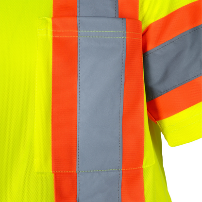 High-Visibility Reflective Safety Shirt – ANSI/ISEA Compliant, Two-Tone Reflective, and Breathable (5-Pack)