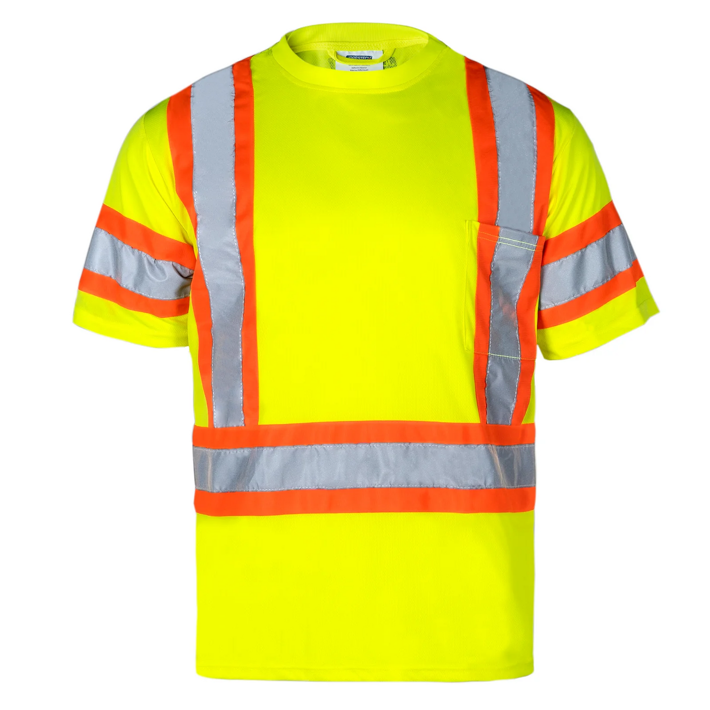 High-Visibility Reflective Safety Shirt – ANSI/ISEA Compliant, Two-Tone Reflective, and Breathable (5-Pack)