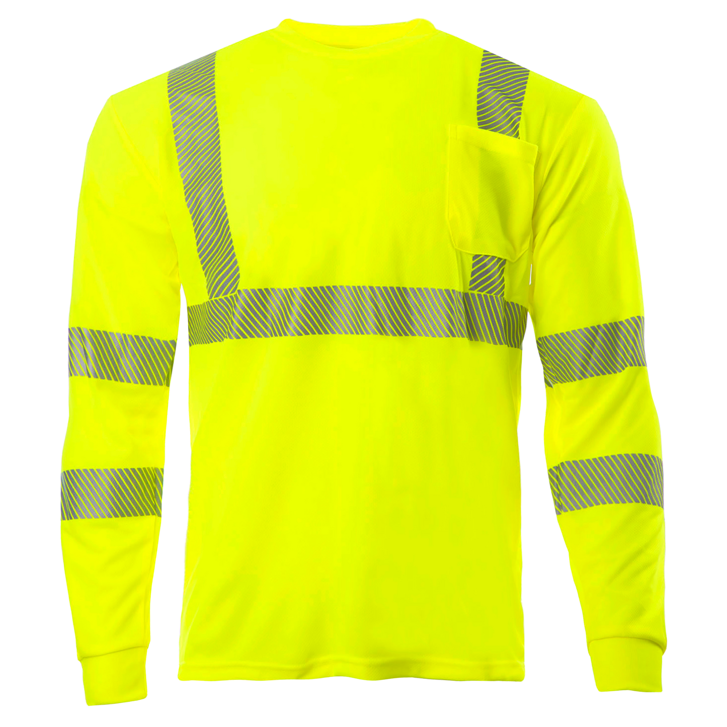 Heat Transfer ANSI Class 3 High-Visibility Long-Sleeve Safety Shirt – Breathable, Reflective & Designed for Comfort (5-PACK)